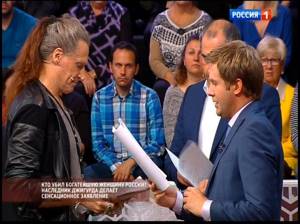 Актер пришел на программу Бориса Корчевникова «Прямой эфир»