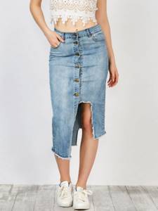 ассиметричная джинсовая юбка