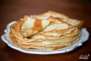 Pancakes with kefir and milk