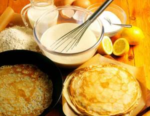 pancakes with kefir and milk