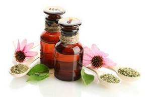 Bottles with echinacea tincture