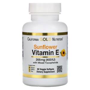 California Gold Nutrition, Sunflower Vitamin E with Mixed Tocopherols, 400 IU, 90 Vegetable Softgels
