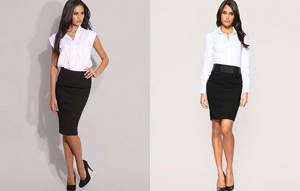 What to wear under a black pencil skirt
