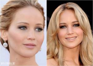 Eyeshadow colors for gray eyes: Jennifer Lawrence makeup