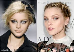 Eyeshadow colors for gray eyes: Jessica Stam&#39;s makeup