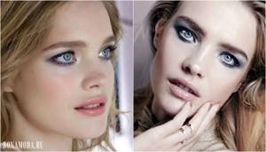 Eye shadow colors for gray eyes: makeup by Natalia Vodianova