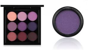 Eyeshadow colors for gray eyes: matte shades of lilac and purple