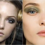 Eyeshadow colors for gray eyes: gray and light green