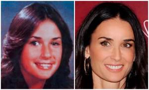 Demi Moore in childhood and now