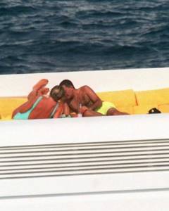Diana and Dodi Al-Fayed on vacation on a yacht