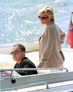 Diana and Dodi Al-Fayed on a yacht