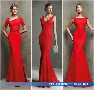 Длинные красные выпускные платья годе: новинки 2020 года