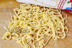 Homemade noodles for soup, step-by-step recipe with photos