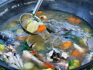 Double fish soup of pike and perch