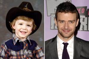 Justin Timberlake in childhood and now