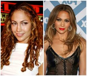 Jennifer Lopez in her youth and at 48 years old