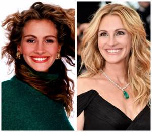 Julia Roberts in her youth and at 50