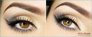 Photo: Choosing brown mascara and liquid eyeliner of the same shade