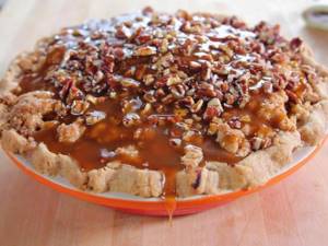 Dish photo - Pie with apples and caramel nut topping