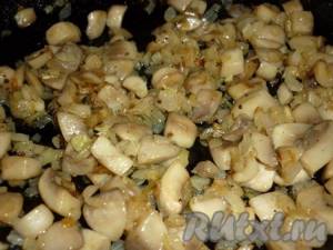 Season the prepared mushrooms and onions with salt and pepper to taste.
