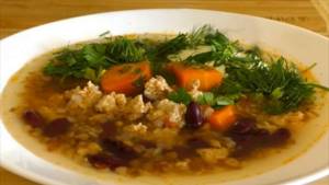 Buckwheat soup with beans – picture