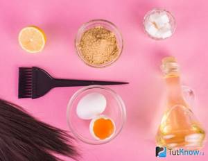 Ingredients of a mask to accelerate hair growth with vitamin E