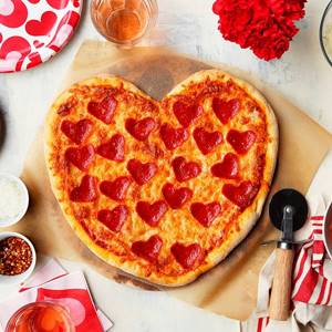 Bake a delicious heart-shaped pizza