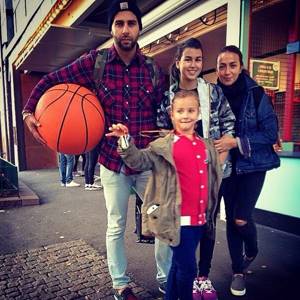 Ivan Urgant with his wife Natalya Kiknadze, daughter Nina and Natalya’s daughter from her first marriage