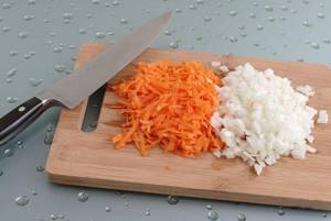 chop carrots and onions