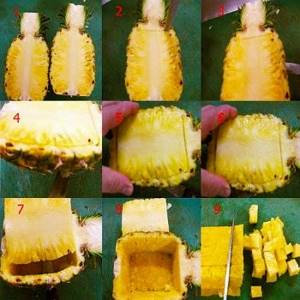 как порезать ананас