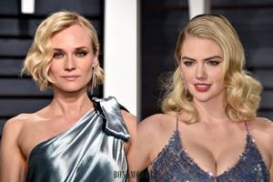Blonde bob with side parting and waves: Diane Kruger and Kate Upton