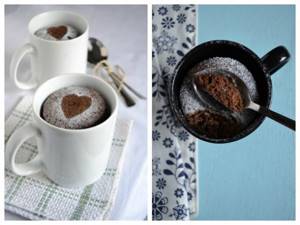 Coffee-chocolate cupcake in a mug