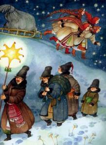 Carolers always carried a bag of treats with them.