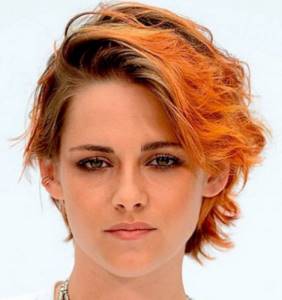 short haircut with red ombre