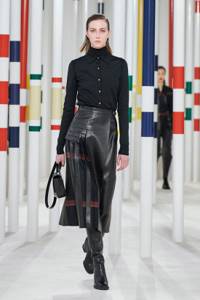 Leather midi skirt for fall 2020