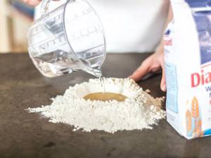 Crater in flour
