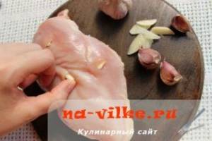 Chicken fillet in the oven with garlic. Ingredients: 
