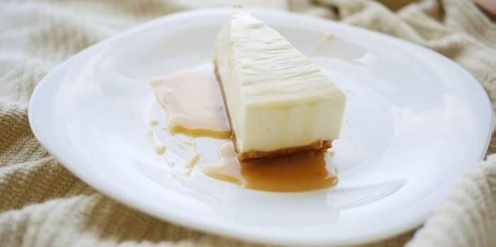 Piece of cheesecake on a plate