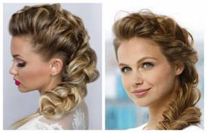 Light summer hairstyles for medium hair with a side braid, photo
