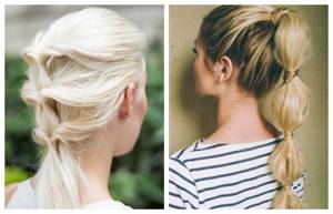 Easy hairstyles for medium hair with interesting ponytails, photo
