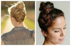 Easy hairstyles for medium hair with a start and a braid, photo