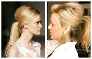 Easy hairstyles for medium hair with a high ponytail with nachos, photo