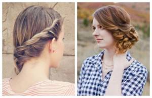 Easy hairstyles for medium hair, tied to the side, photo
