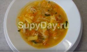 Легкий куриный суп с вермишелью
