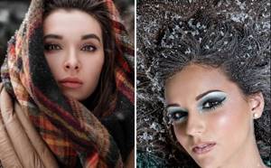 makeup for a winter photo shoot