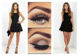 Makeup for gray clothes. Spectacular and classic dress in black 
