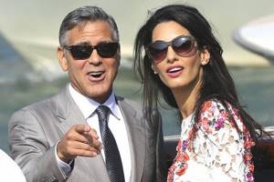 Mr and Mrs Clooney made their first public appearance as husband and wife.