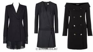 Модные коктейльные платья 2020 - черные платья-блейзеры