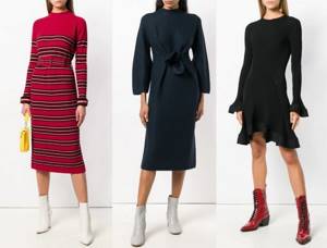Fashionable knitted and knitted dresses for autumn-winter 2020 photos
