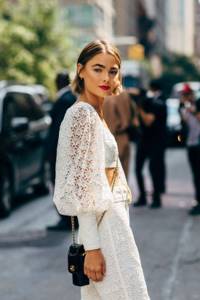 Fashionable lace suit for summer 2020